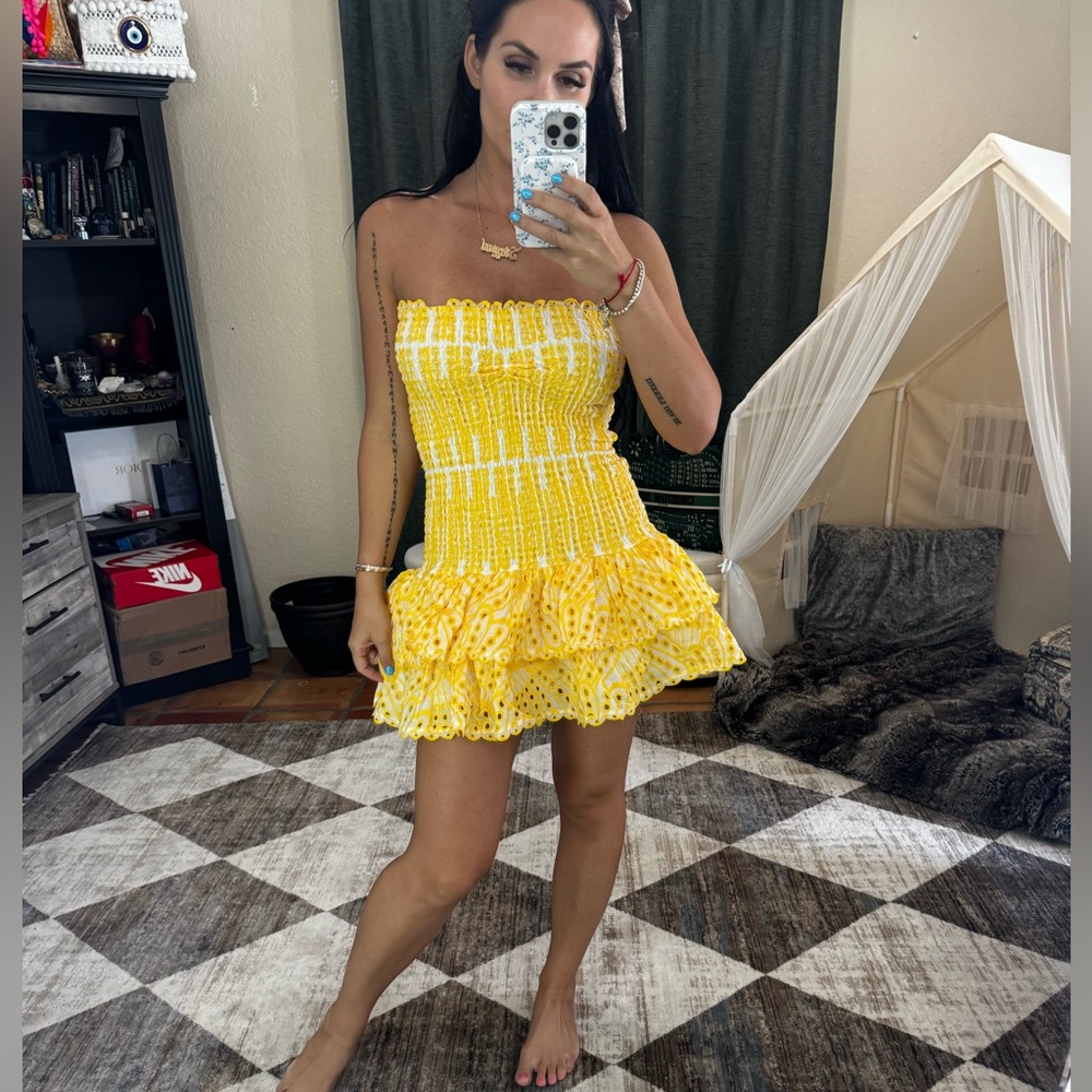 Jessica bara yellow tube dress